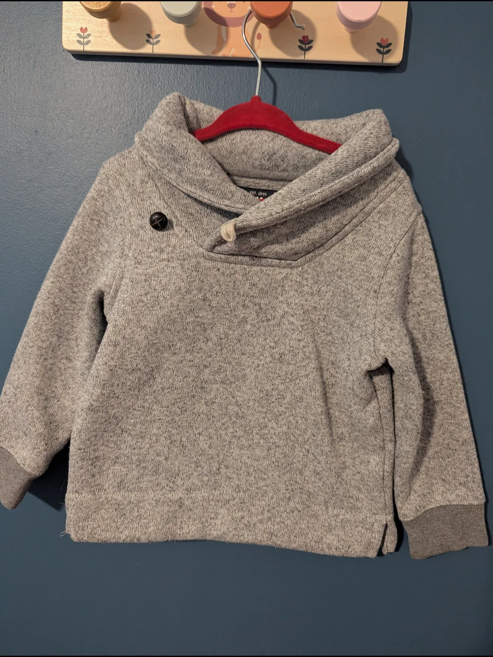 OshKosh B'gosh Heather Gray Shawl-Collar Pullover Hoodie
